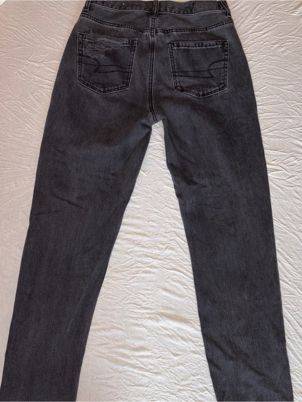 American eagle black distressed straight leg jeans - Picture 2 of 3